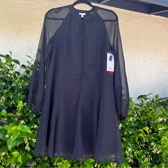 Joie Limited Edition Balloon Sleeve Dress Black Caviar Size X-Small fits Small - Picture 5 of 5